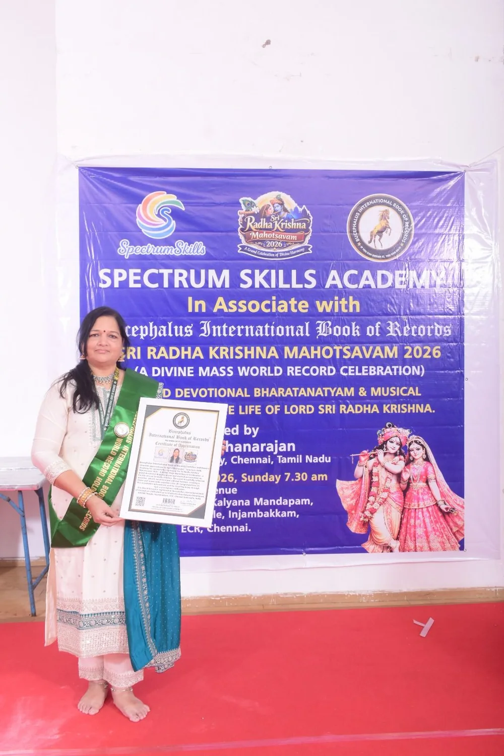 Dr. Agila Dhanarajan with her World Record certificate